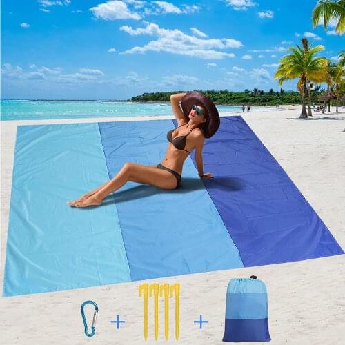 Sand Free Beach Blanket, 82"X79" Extra Large Sandproof Beach Blanket for 7 Adults Outdoor Portable Lightweight Quick Dry Mat