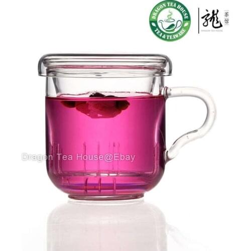 Clear Glass Mug With Lid & Filter 250ml B-369