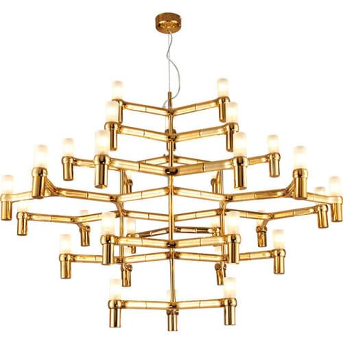 Villa Luxury Foyer G9 Led Chandelier Gold Chrome Metal Modern Pendant Chandelier Lighting Adjustable Cable Hanging Lamp Fixtures