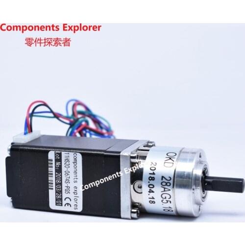 5.18:1 Nema11 Planet Gearbox Stepper Motor length 28mm Nema 11 Geared Stepper Motor