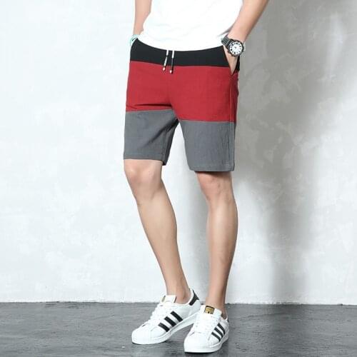 Mens summer new shorts Korean fashion cotton casual shorts thin beach pants sports linen large pants