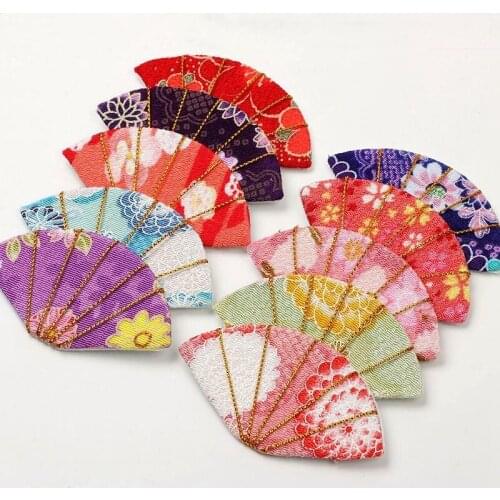 Japanese Style Crepe Sakura Fan Handmade Diy Flower Hairpin Semi-Finished Fan Hair Accessories