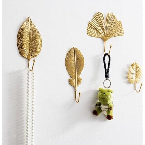 Nordic modern home decor accessories Wall coat rack Keys hanger key holder Wall key holder hanger Leaf Shape wall Hanging hooks