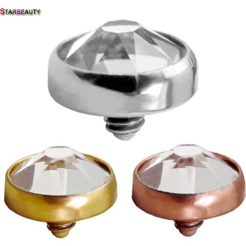 Starbeauty 1 pc/lot 23G Micro Rose Gold Dermal Piercing Nose Navel Piercing Ombligo Hiden Skin Belly Button Rings Body Jewelry