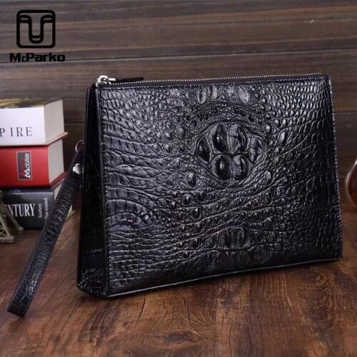 McParko Crocodile Envelope Bag Luxury Brand New Clutch Bag Men Genuine Leather Cluth Wallet Alligator Envelope Handbag For Men