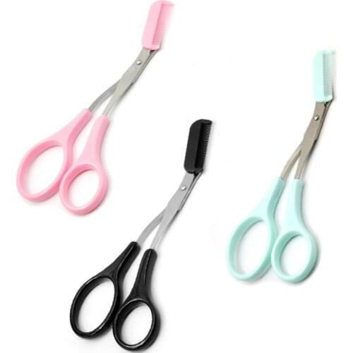 Eyebrow Trimmer Scissor with Comb Facial Hair Removal Grooming Shaping Shaver Cosmetic Makeup Accessories Eyebrow Scissors