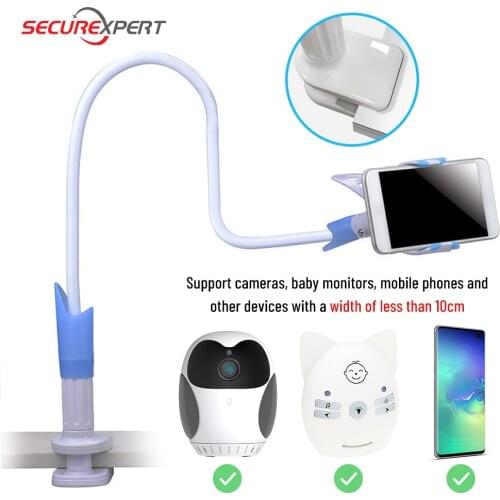 360 Flexible Multifunction Universal Camera Holder Stand for Baby Monitor Mount on Bed Cradle Adjustable Long Arm Bracket