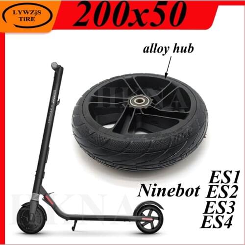 8 Inch 200x50 Wheel Solid Tire for Xiaomi Ninebot Segway ES1 ES2 ES3 ES4 Electric Scooter Rear Wheel Explosion-Proof Tyre Parts