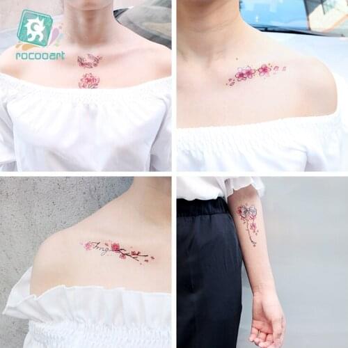 Rocooart Dreamcatcher Fake Tattoo Mermaid Tatouage Temporaire Flowers Flash Taty For Women Body Art Waterproof Tattoo Stickers