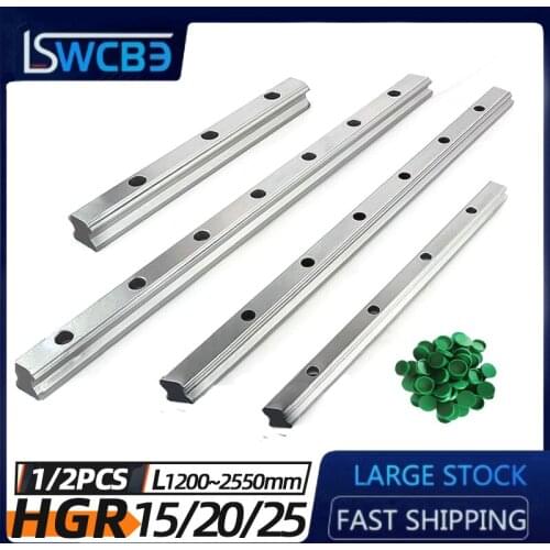 1/2pc 1200 -2550mm HGR15 HGR20 HGR25 Square Linear Guide Rail for Slide Block Carriages HGH15/20/25CA CNC Router Engraving
