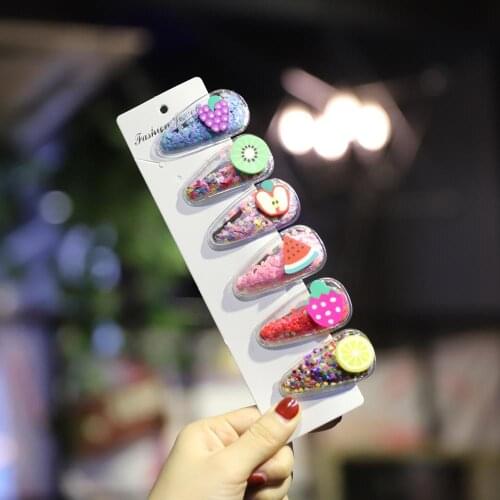1Pcs/Set Baby Girls Fruit Sequin Princess Shiny Colorful Hair Clips Sweet Headwear Hair Accessories Hairpins Barretts