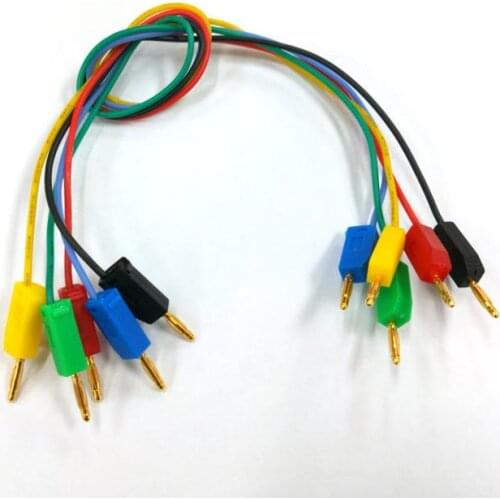 100pcs 5color cable Gold plated 2mm Banana plug to 2mm plug for test