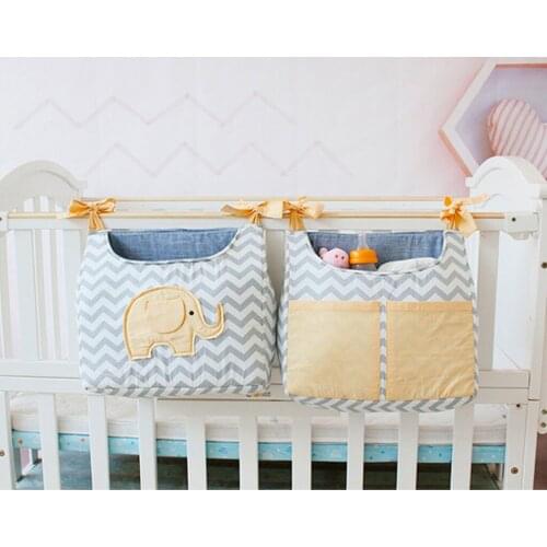 2 Pcs Baby Crib Storage Bag Lace-up Hanging Organizer Cot Care Essentials Pouch
