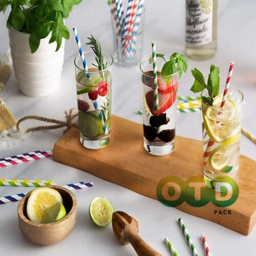 25pcs Disposable Paper Straws Striped Assorted Drinking Straw Birthday Party Decorations Kids Baby Shower Wedding Party Supplies