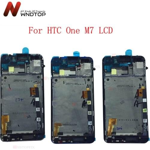4.7"Inch 100% Tested LCD For HTC ONE M7 LCD Display Touch Screen Digitizer Assembly With Frame Replacement Parts For HTC One M7