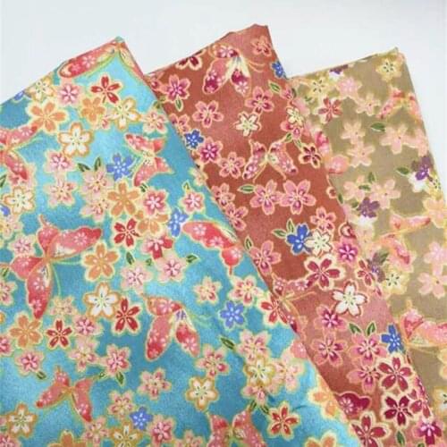 50x40cm 3pcs/lot 100% Cotton fabric Spring Garden Butterfly & Flowers Printing sewing tissu Handmade DIY Doll Cloth