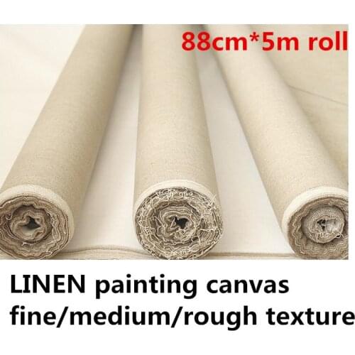88cm *5m linen canvas primed canvas roll with fine/medium/rough texture