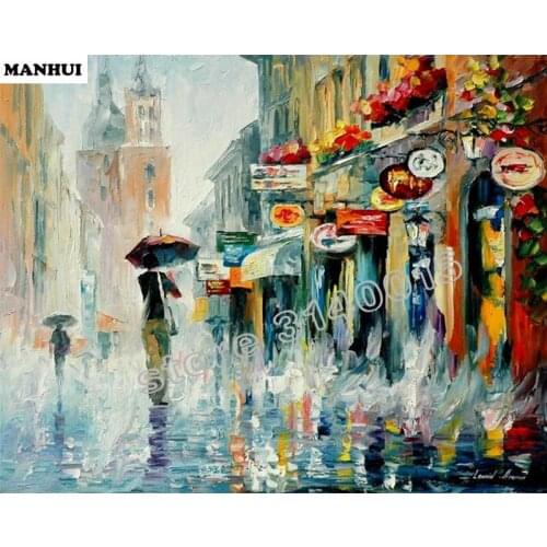 Diamond Embroidery 5D DIY Diamond Painting Oil painting rainy day Diamond Painting Rhinestone Cross Stitch Decoration BCD039