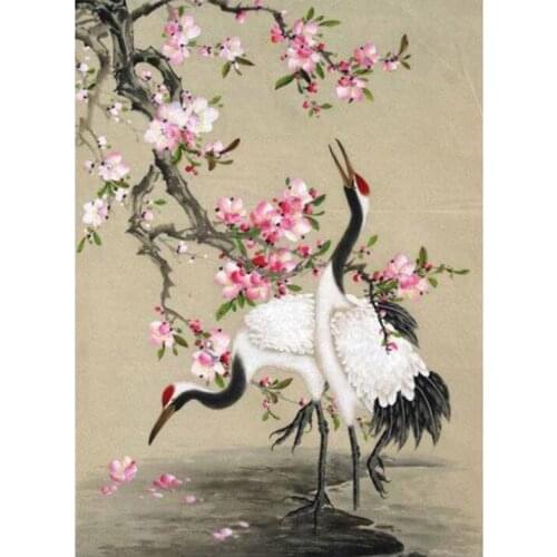 Birds diamond art painting crane mosaic embroidery flowers picture puzzle rhinestones stickers home decor needlework craft diy