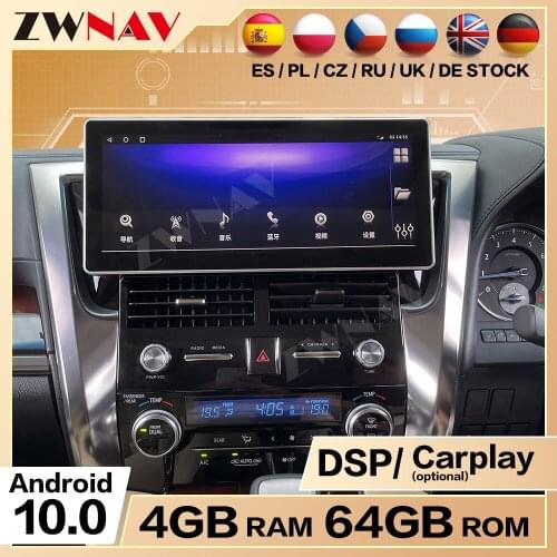 128G 12.3" Video Player 2 DIn For Toyota Alphard 30 Android Multimedia Screen Car Audio Radio Receiver GPS Head Unit Auto Stereo