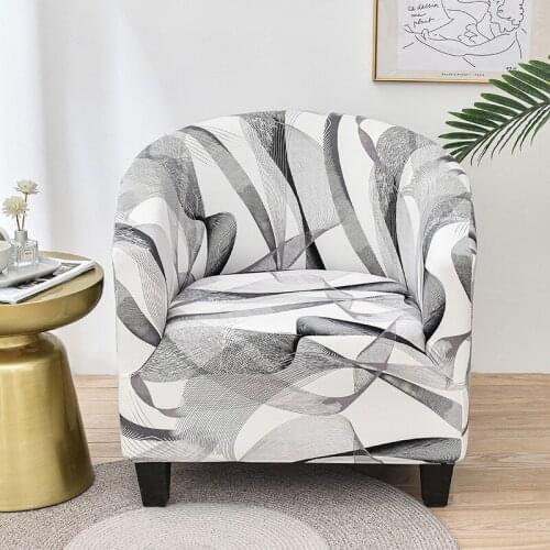 Club Chair Cover Stretch Sofa Covers for Living Room Single Seat Tub Chair Printed Sofa Slipcover Couch Covers for Bar Counter