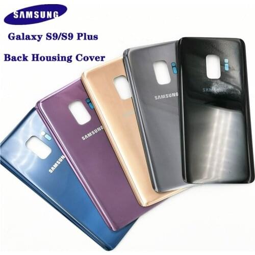 SAMSUNG Galaxy S9 Plus S9+ G965 SM-G965F S9 G960 SM-960F Glass Back Battery Housing Repair Cover Rear Door Case Replacement+Logo