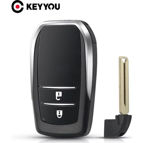KEYYOU Remote Car Key Shell Cover For Toyota Fortuner Prado Camry Rav4 Highlander Crown Smart Keyless Housing Case 2 Buttons