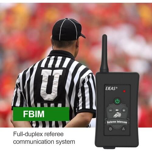 EJEAS FBIM Four-Way Bluetooth Referee Headset with Armband Case 1.2Km Waterproof Walkie Talkie for Soccer Football Coaches
