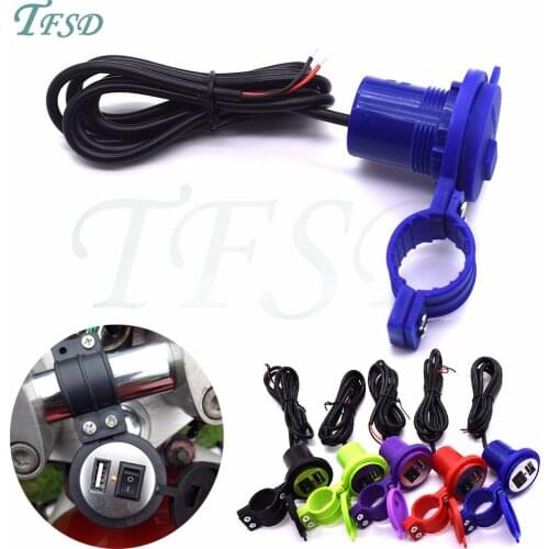 DC 12V-24V USB Car Charger Motorcycle Charger with Switch Socket Plug Waterproof Phone Charger For Yamaha XTZ660 XT600E XS650 R6
