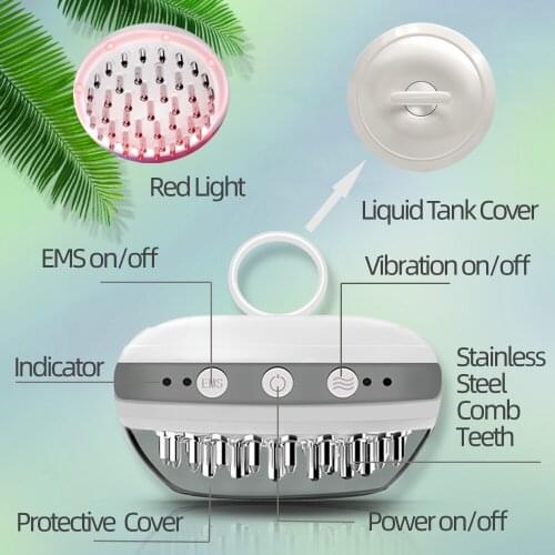 Electric Brush Scalp Massage Comb Hair Growth Vibration Massager EMS Anti Hair Loss Losing Rechargeable Headache Stress Relieve