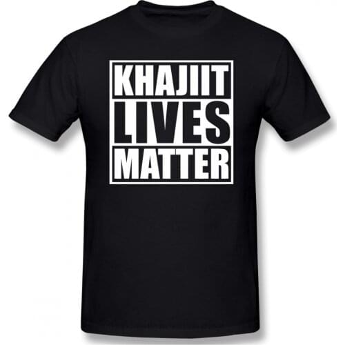 The Elder Scrolls Khajiit Tamriel Game TShirts for Men Lives Matter Funny Crewneck Cotton T Shirt 2020