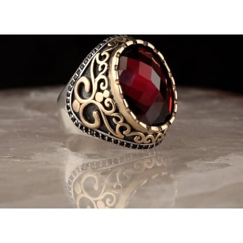 Zircon Stone 925 Sterling Silver Men 'S Ring