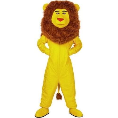 Halloween Cosplay Costumes Yellow Lion Mascot Fursuit Carnival Party Clothing Adults Cosplay Bodysuit