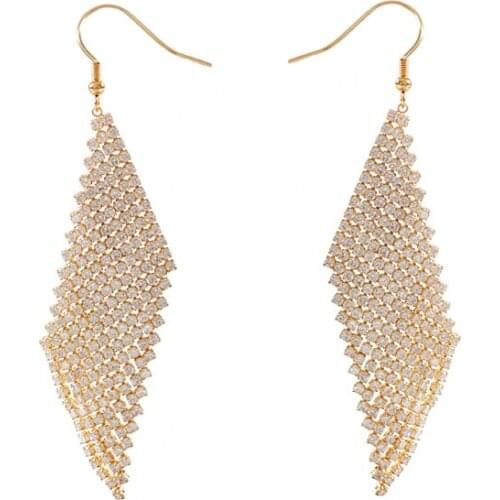 LANFLORA Trendy geometry zircon women earrings for birthday gift copper alloy cheap factory shop earrings wholesale price