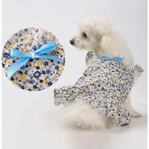 Summer Dog Small Floral Dress Dog Princess Dress For Dogs Skirt Spring Pet Party Wedding Bowknot Dresses Chihuahua York Clothes