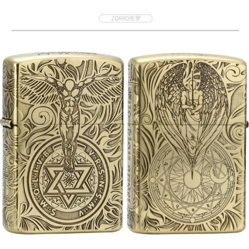 Hot-selling David angel Pure copper Kerosene gasoline petroleum oil cigarette lighter Classical Durable Smoking igniter gift