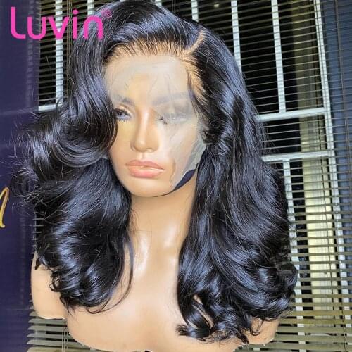 Luvin Body Wave Short Bob Lace Human Hair Wigs Brazilian Closure Loose Water Wavy Frontal Wig Plucked Glueless For Black Woman