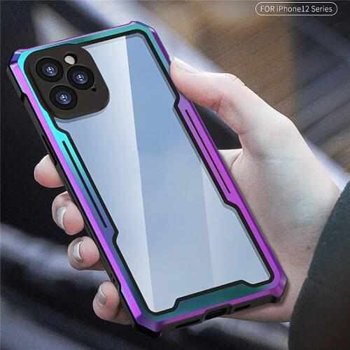 Metal Phone Case Protective Sleeve for iPhone 12 Pro Max Anti-fall Protective Shell Cover for iPhone 12 Phone Series