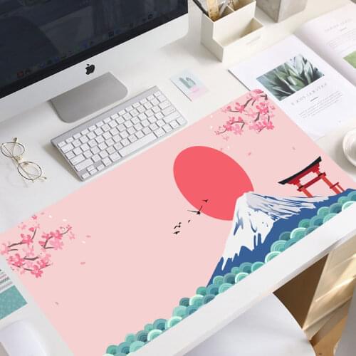 Fashion Japanese pink cherry blossom style Gaming Player desk laptop Rubber Mouse Mat keyboard Large Mouse Pad pink mouse pad