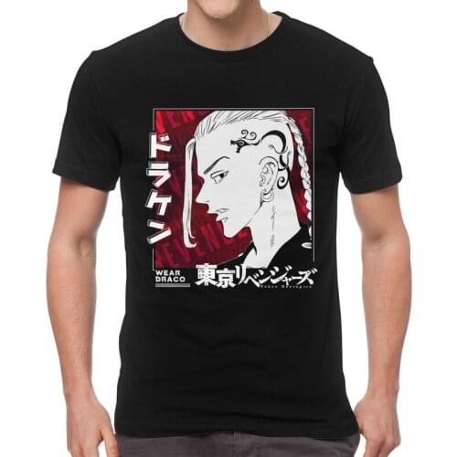 Draken Tokyo Revengers T Shirt Men Short Sleeve Cotton T-shirts Manga Manjiro Sano Tees Top Streetwear Tshirt Gift