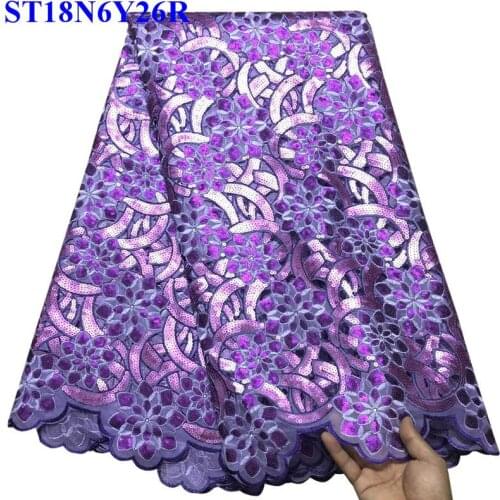 Nigerian organza lace fabrics 2018 Embroidered High quality Double Sequins Mesh organza lace wedding XY14001