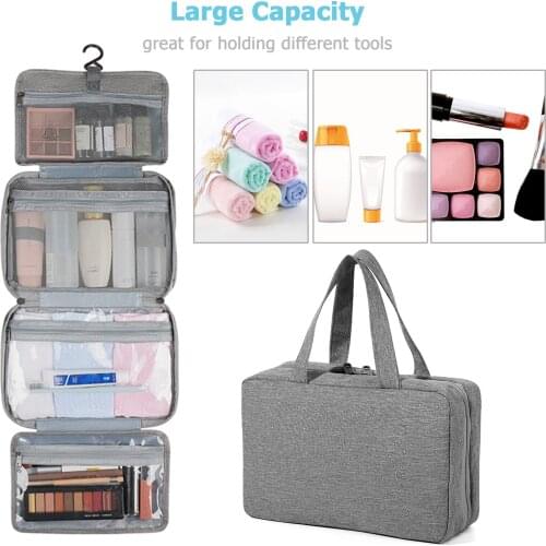 New Portable Travel Makeup Bag Waterproof Storage Bag Cosmetic Bag Makeup Tools Organizer Large Toiletry Bag for Man & Woman