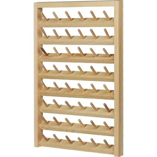 New Thread Stand Rack 48 Spool Foldable Wood Hold Organizer Wall Mount Cone Embroidery Machine Sewing Holder Needlework Tool