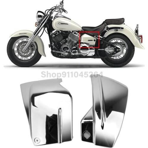 Battery Fairing Cover Protection Guard Chrome Motorcycle L&R Side For Yamaha V 400 650 XVS 650 650A Drag Star 650 XVS650 XVS650A
