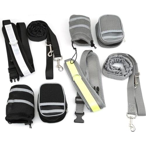 2020 Hands Free Dog Leash Collar Pet Elastic Belt Running Dog Leash Set Hands Pet Accessories Puppy Dog Harness Leash Animals