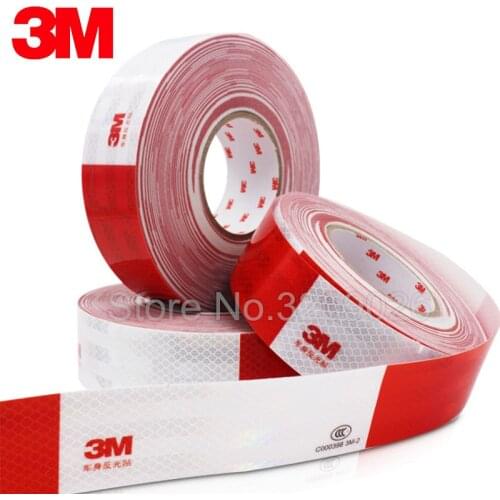 3M Warning Reflective Sticker Red/White Reflective Film for Car Truck Box Engineering Trailer Reflective Safety Accessories Tape