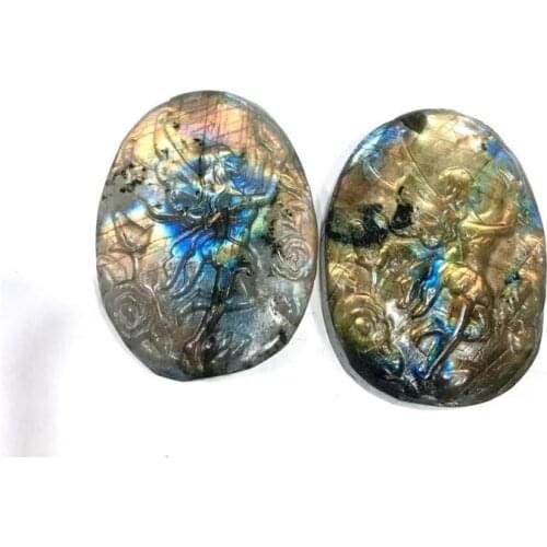 Natural labradorite beautiful fairy hand carved crystal healing Decor stones minerals