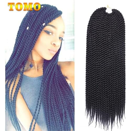 TOMO Synthetic Senegalese Twist Braiding Hair 12 14 16 18 20 22Inch 22Strands Ombre Color Medium Crotchet Braids Hair Extensions