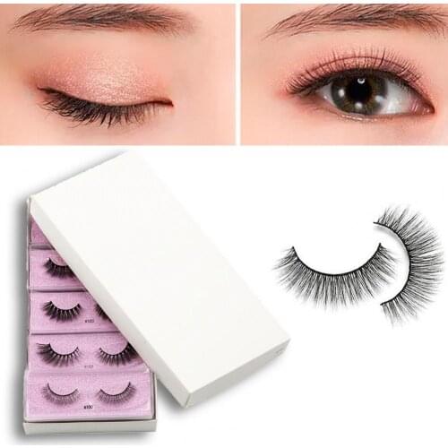 1 Pair Fake Eyelash Thick Natural Effect Multiple Layers 3D Faux Mink Hair Eye Lash for Dating