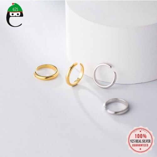 ElfoPlataSi Real 925 Sterling Silver Smooth Surface Ear Cuff Clip on Earring For Women Wedding Party Jewelry Wholesale ED225